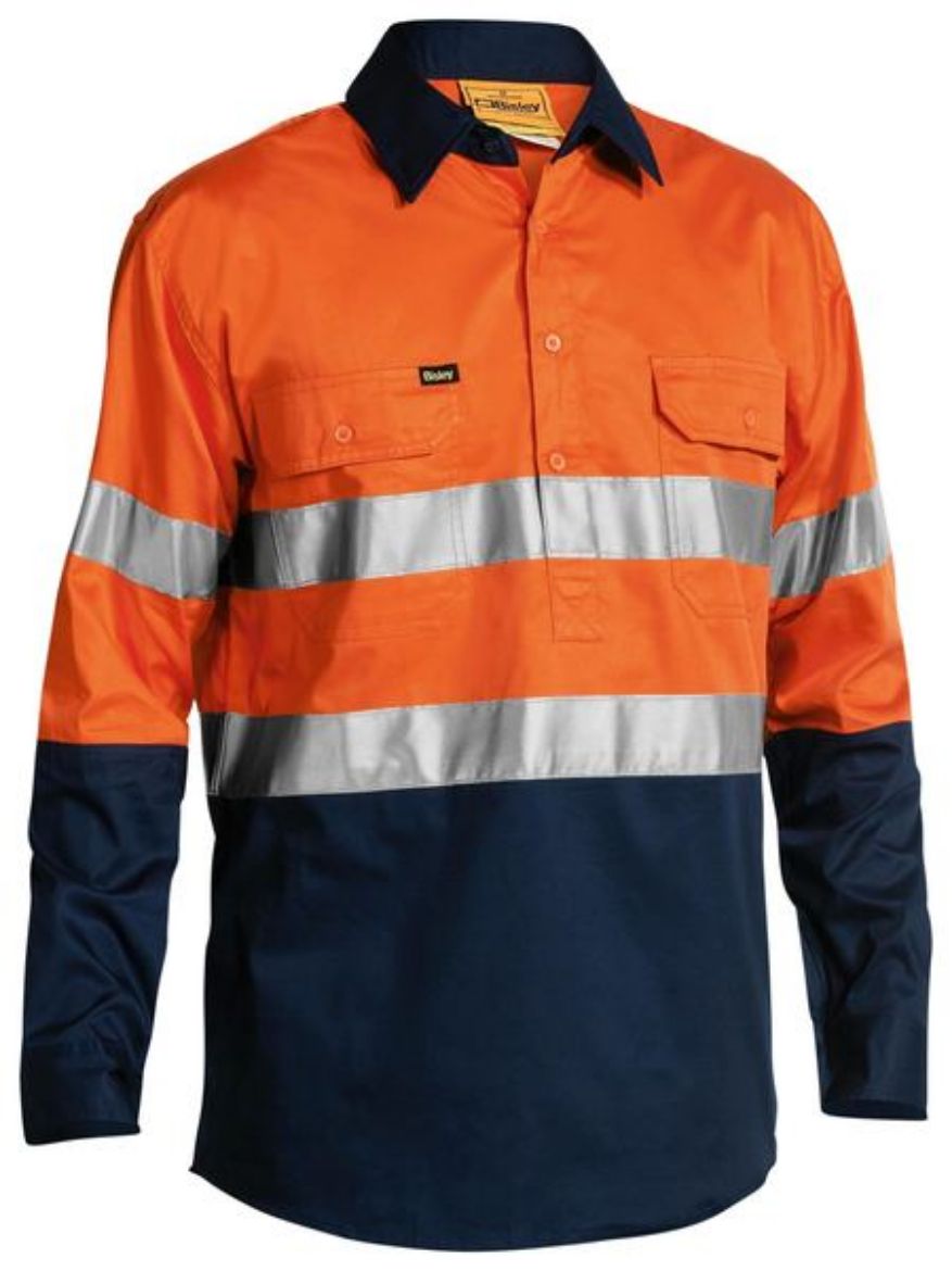 Picture of BISLEY Taped Hi Vis Closed Front Cool Lightweight Shirt